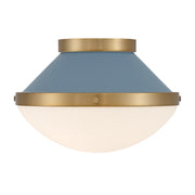 Xander 1 Light 12.25" Flush Mount in Vibrant Gold + Blue