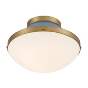 Xander 1 Light 12.25" Flush Mount in Vibrant Gold + Blue