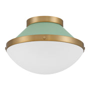 Xander 1 Light 12.25" Flush Mount in Vibrant Gold + Green