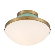 Xander 1 Light 12.25" Flush Mount in Vibrant Gold + Green