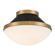 Xander 1 Light 12.25" Flush Mount in Vibrant Gold + Matte Black