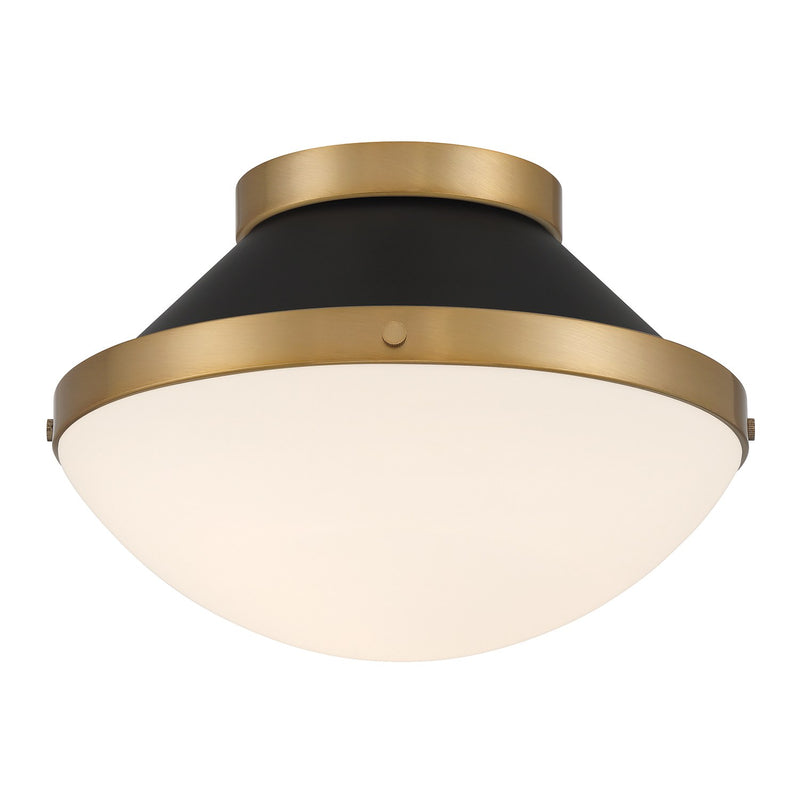 Xander 1 Light 12.25" Flush Mount in Vibrant Gold + Matte Black