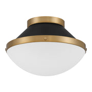 Xander 1 Light 12.25" Flush Mount in Vibrant Gold + Matte Black