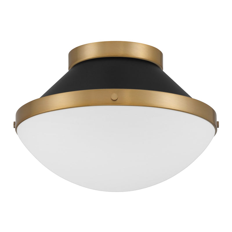 Xander 1 Light 12.25" Flush Mount in Vibrant Gold + Matte Black