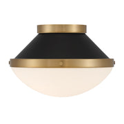 Xander 1 Light 12.25" Flush Mount in Vibrant Gold + Matte Black