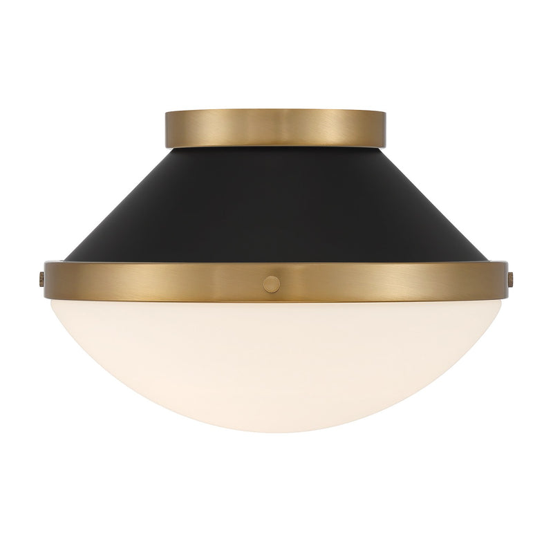 Xander 1 Light 12.25" Flush Mount in Vibrant Gold + Matte Black