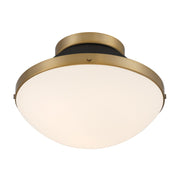 Xander 1 Light 12.25" Flush Mount in Vibrant Gold + Matte Black