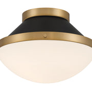 Xander 1 Light 12.25" Flush Mount in Vibrant Gold + Matte Black