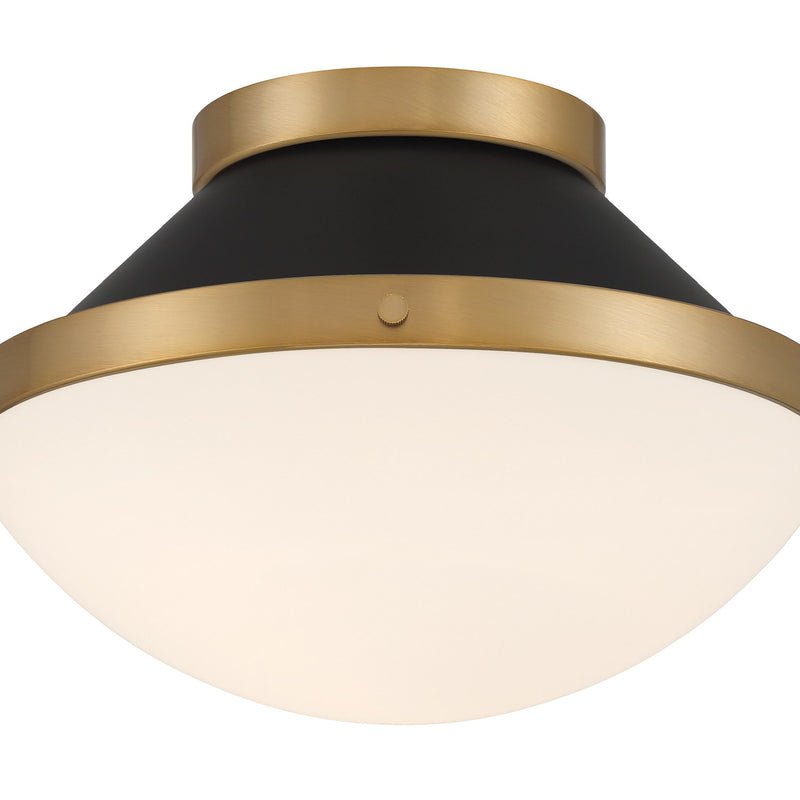 Xander 1 Light 12.25" Flush Mount in Vibrant Gold + Matte Black
