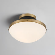 Xander 1 Light 12.25" Flush Mount in Vibrant Gold + Matte Black in a room setting