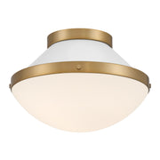 Xander 1 Light 12.25" Flush Mount in Vibrant Gold + White