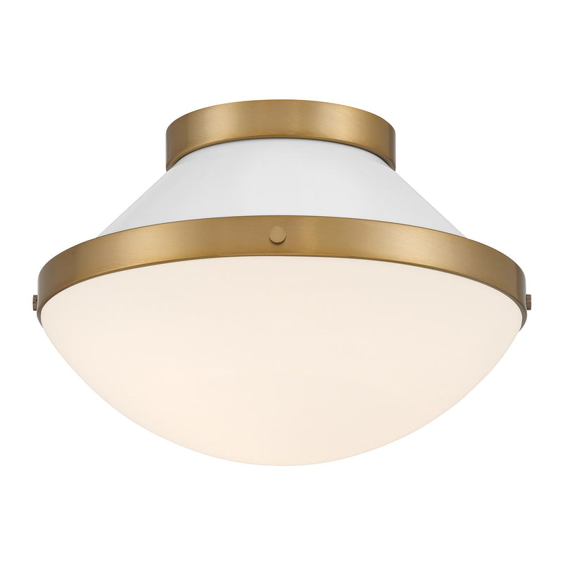 Xander 1 Light 12.25" Flush Mount in Vibrant Gold + White