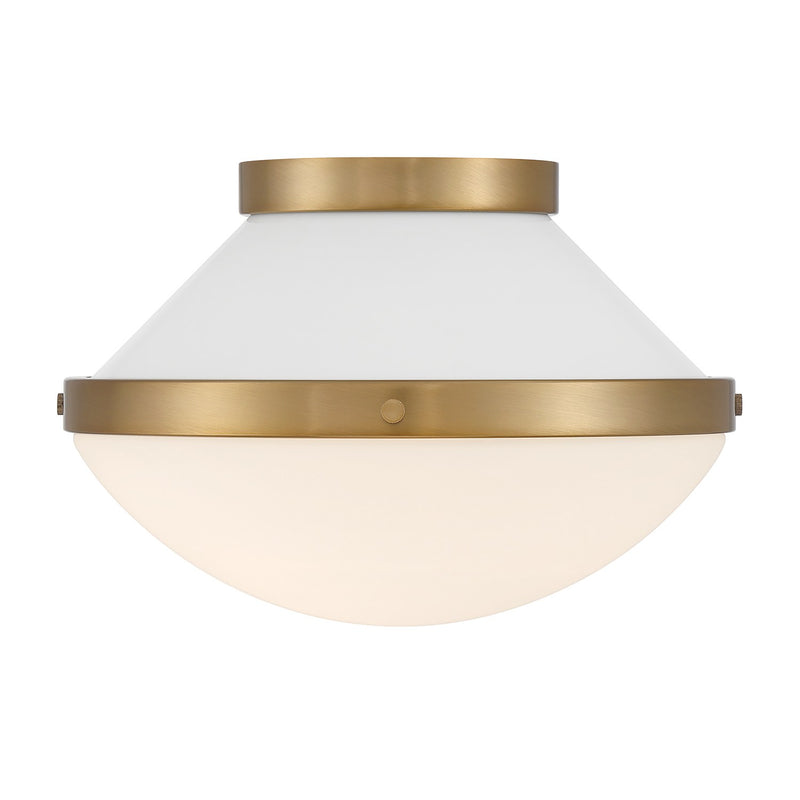 Xander 1 Light 12.25" Flush Mount in Vibrant Gold + White