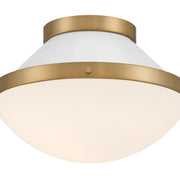 Xander 1 Light 12.25" Flush Mount in Vibrant Gold + White
