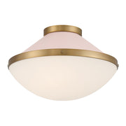 Xander 2 Light 16.25" Flush Mount in Vibrant Gold + Blush