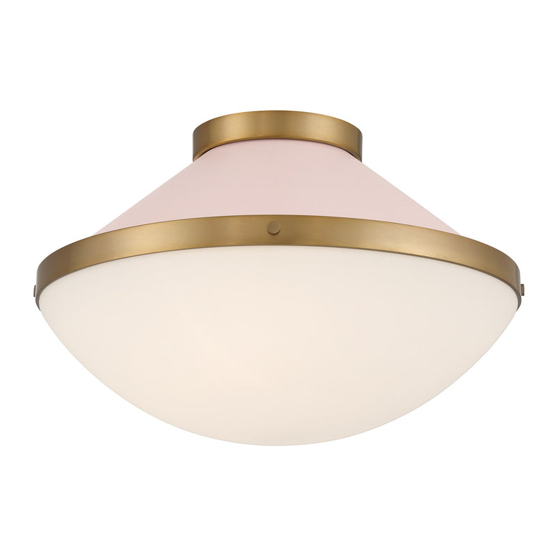 Xander 2 Light 16.25" Flush Mount in Vibrant Gold + Blush