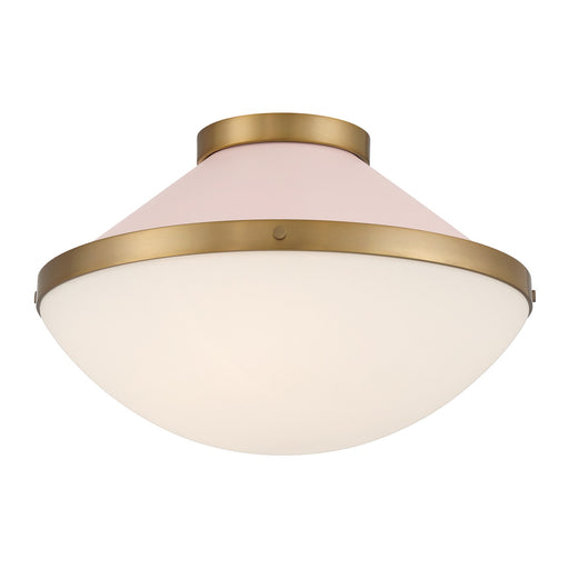Xander 2 Light 16.25" Flush Mount in Vibrant Gold + Blush