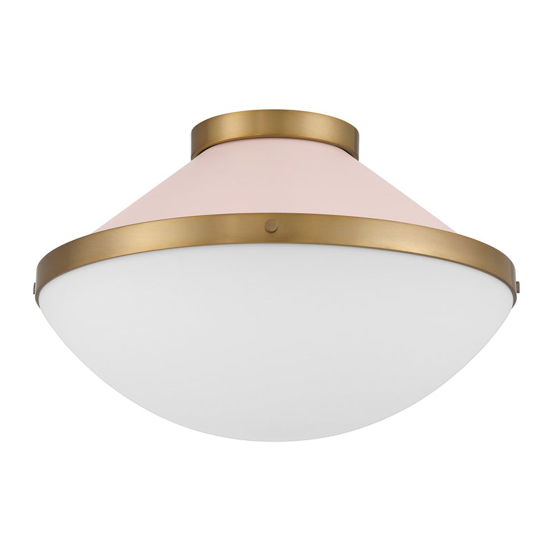 Xander 2 Light 16.25" Flush Mount in Vibrant Gold + Blush