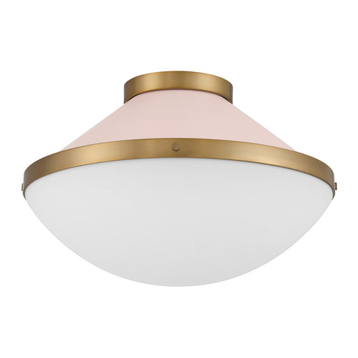 Xander 2 Light 16.25" Flush Mount in Vibrant Gold + Blush
