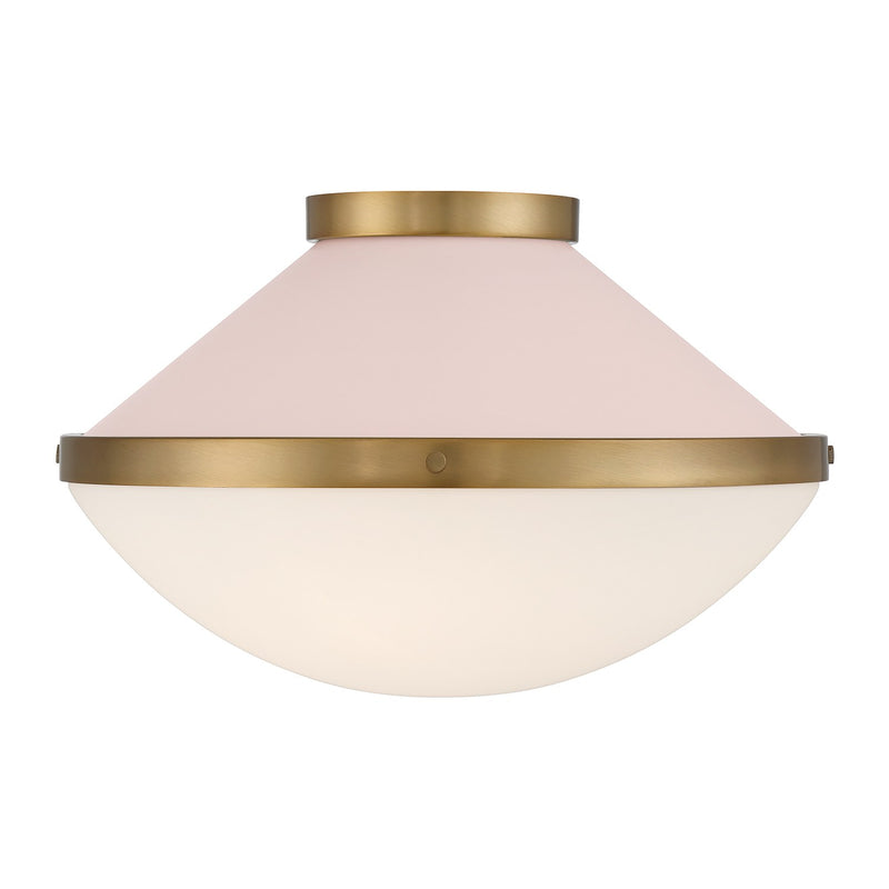 Xander 2 Light 16.25" Flush Mount in Vibrant Gold + Blush