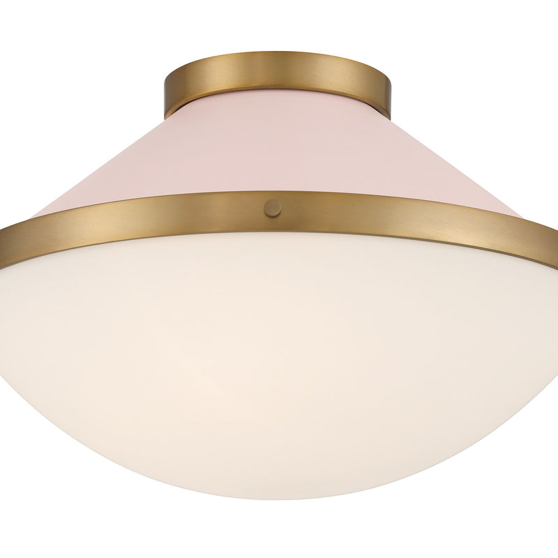 Xander 2 Light 16.25" Flush Mount in Vibrant Gold + Blush