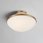 Xander 2 Light 16.25" Flush Mount in Vibrant Gold + Blush in a room setting