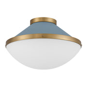Xander 2 Light 16.25" Flush Mount in Vibrant Gold + Blue