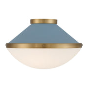 Xander 2 Light 16.25" Flush Mount in Vibrant Gold + Blue