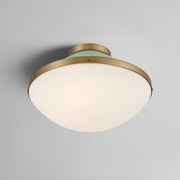 Xander 2 Light 16.25" Flush Mount in Vibrant Gold + Green in a room setting