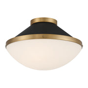 Xander 2 Light 16.25" Flush Mount in Vibrant Gold + Matte Black