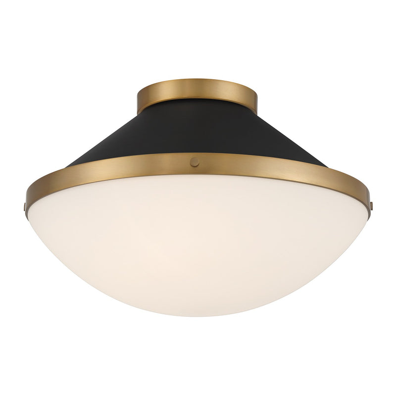 Xander 2 Light 16.25" Flush Mount in Vibrant Gold + Matte Black