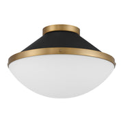 Xander 2 Light 16.25" Flush Mount in Vibrant Gold + Matte Black