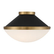 Xander 2 Light 16.25" Flush Mount in Vibrant Gold + Matte Black