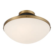 Xander 2 Light 16.25" Flush Mount in Vibrant Gold + Matte Black
