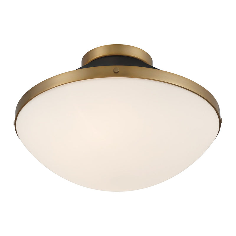 Xander 2 Light 16.25" Flush Mount in Vibrant Gold + Matte Black