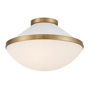 Xander 2 Light 16.25" Flush Mount in Vibrant Gold + White