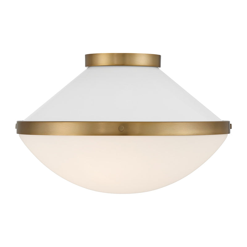 Xander 2 Light 16.25" Flush Mount in Vibrant Gold + White
