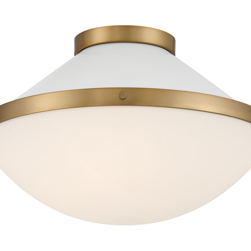 Xander 2 Light 16.25" Flush Mount in Vibrant Gold + White