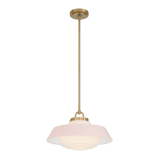 Xander 1 Light 16" Pendant in Vibrant Gold + Blush