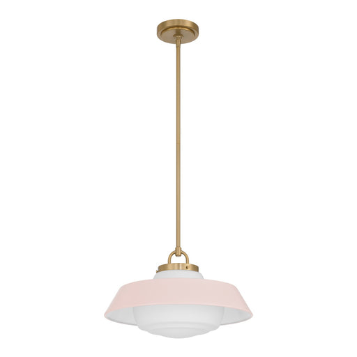 Xander 1 Light 16" Pendant in Vibrant Gold + Blush