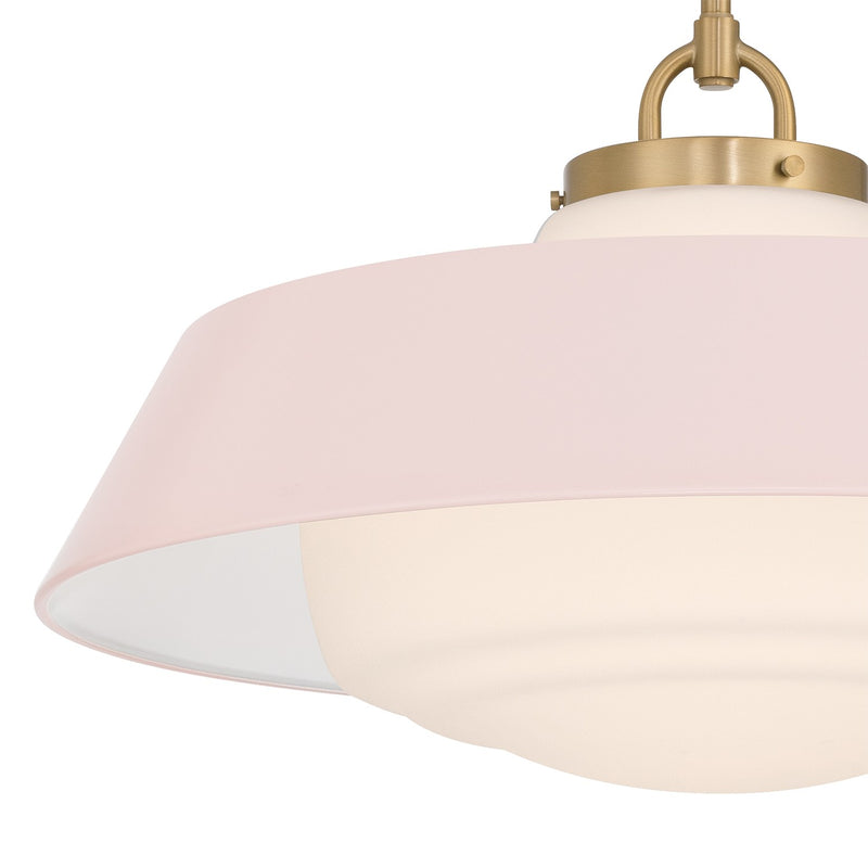 Xander 3 Light 20" Pendant in Vibrant Gold + Blush