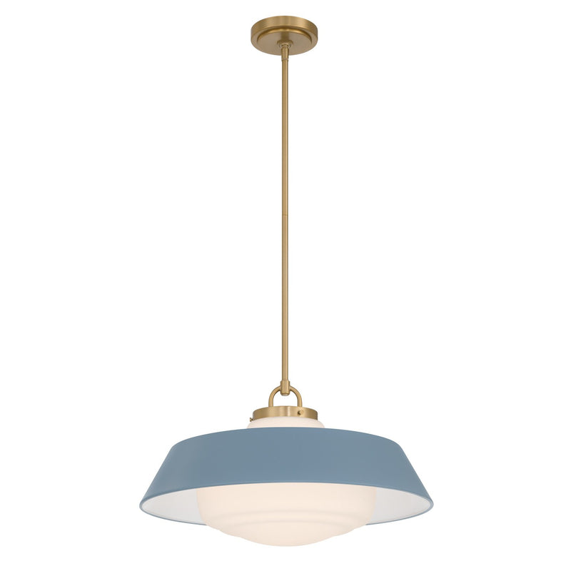 Xander 3 Light 20" Pendant in Vibrant Gold + Blue
