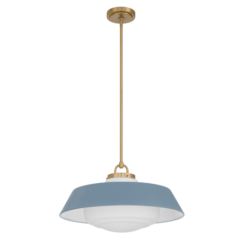 Xander 3 Light 20" Pendant in Vibrant Gold + Blue