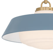 Xander 3 Light 20" Pendant in Vibrant Gold + Blue