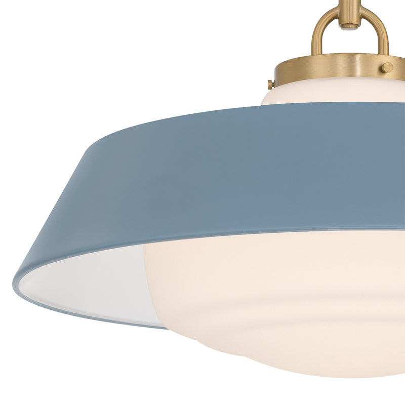 Xander 3 Light 20" Pendant in Vibrant Gold + Blue