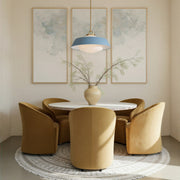 Xander 3 Light 20" Pendant in Vibrant Gold + Blue in a room setting