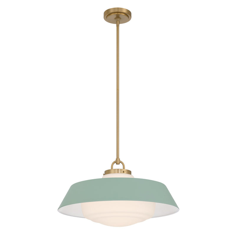 Xander 3 Light 20" Pendant in Vibrant Gold + Green