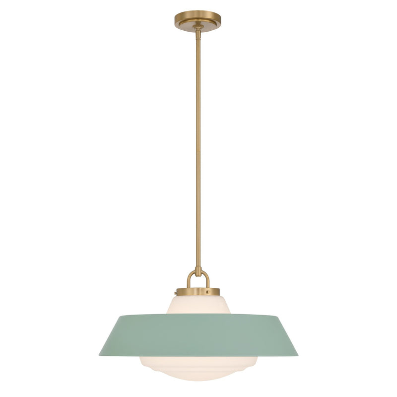 Xander 3 Light 20" Pendant in Vibrant Gold + Green