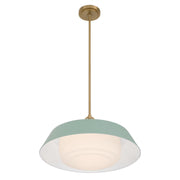 Xander 3 Light 20" Pendant in Vibrant Gold + Green