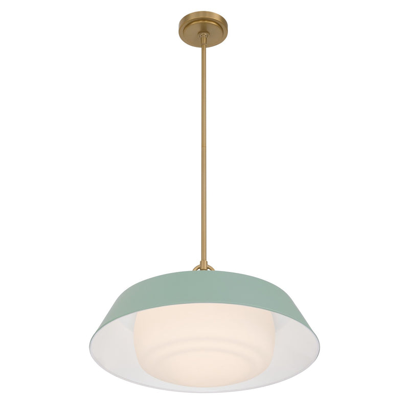 Xander 3 Light 20" Pendant in Vibrant Gold + Green